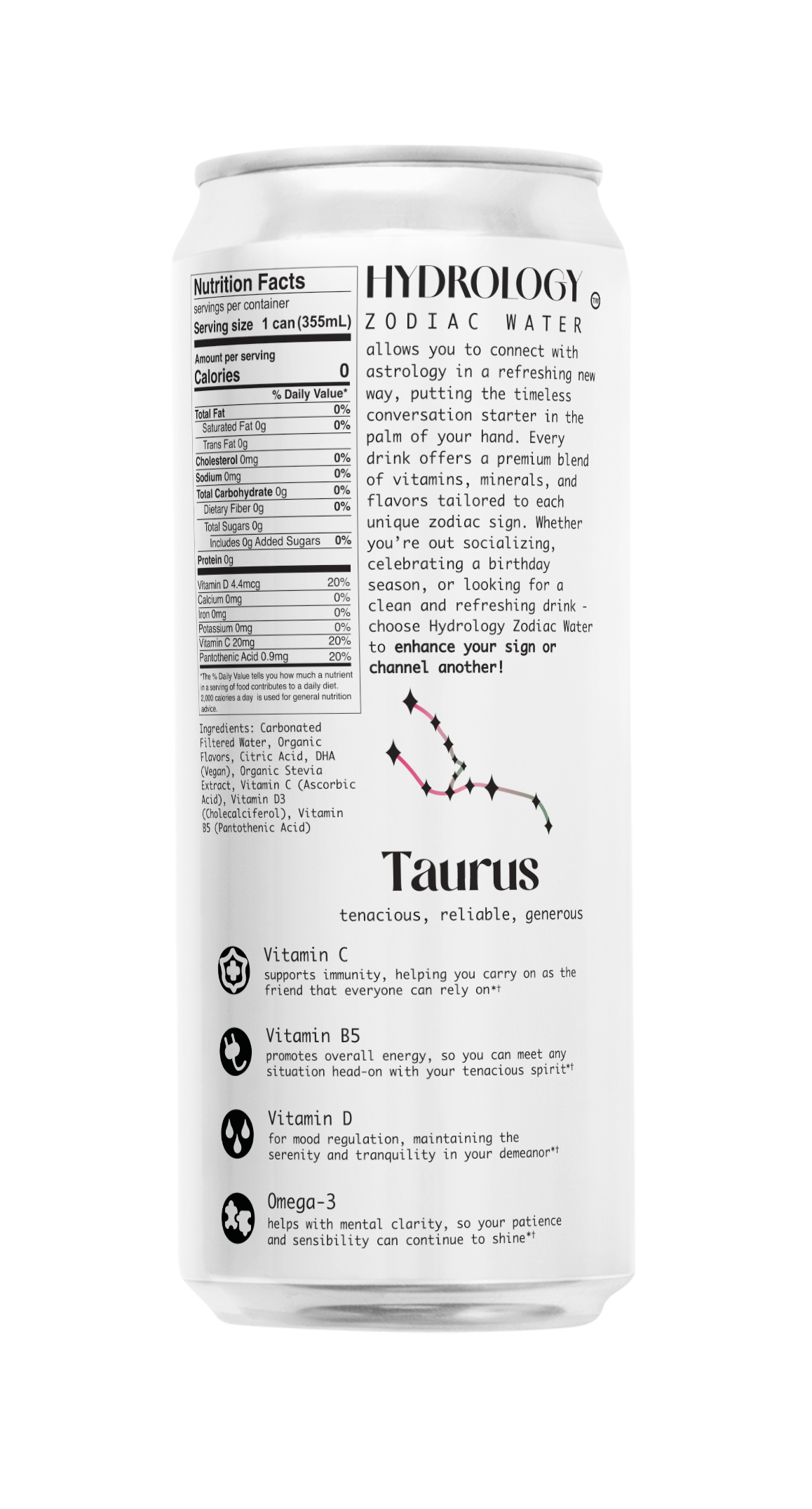 Taurus Alcohol Taurus - Strawberry Ginger (4-pack) – Hydrology Zodiac Water