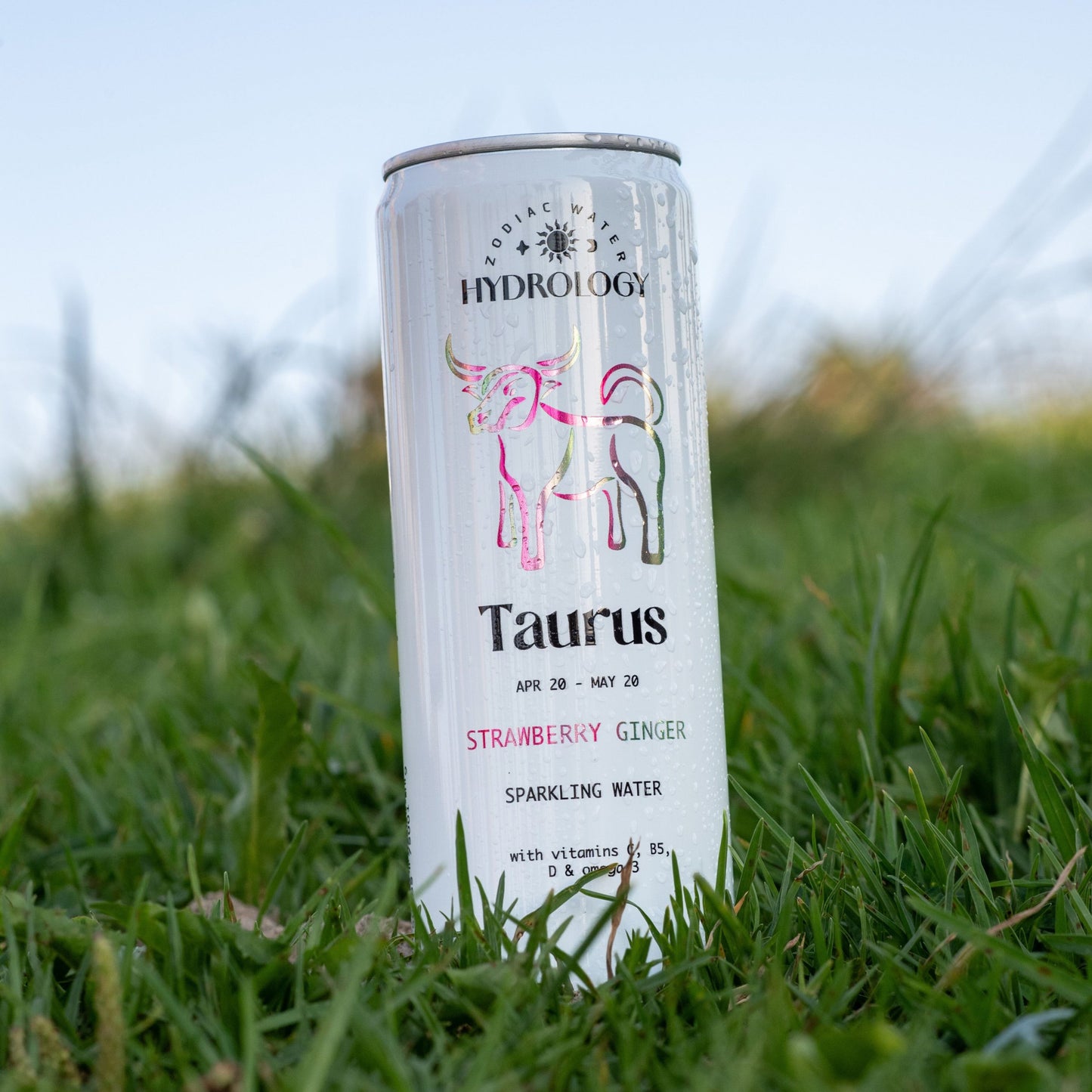 Taurus astrology themed beverage in grass