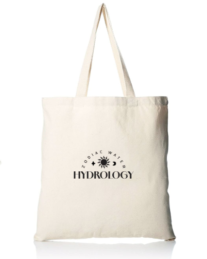 Hydrology tote bag front side view