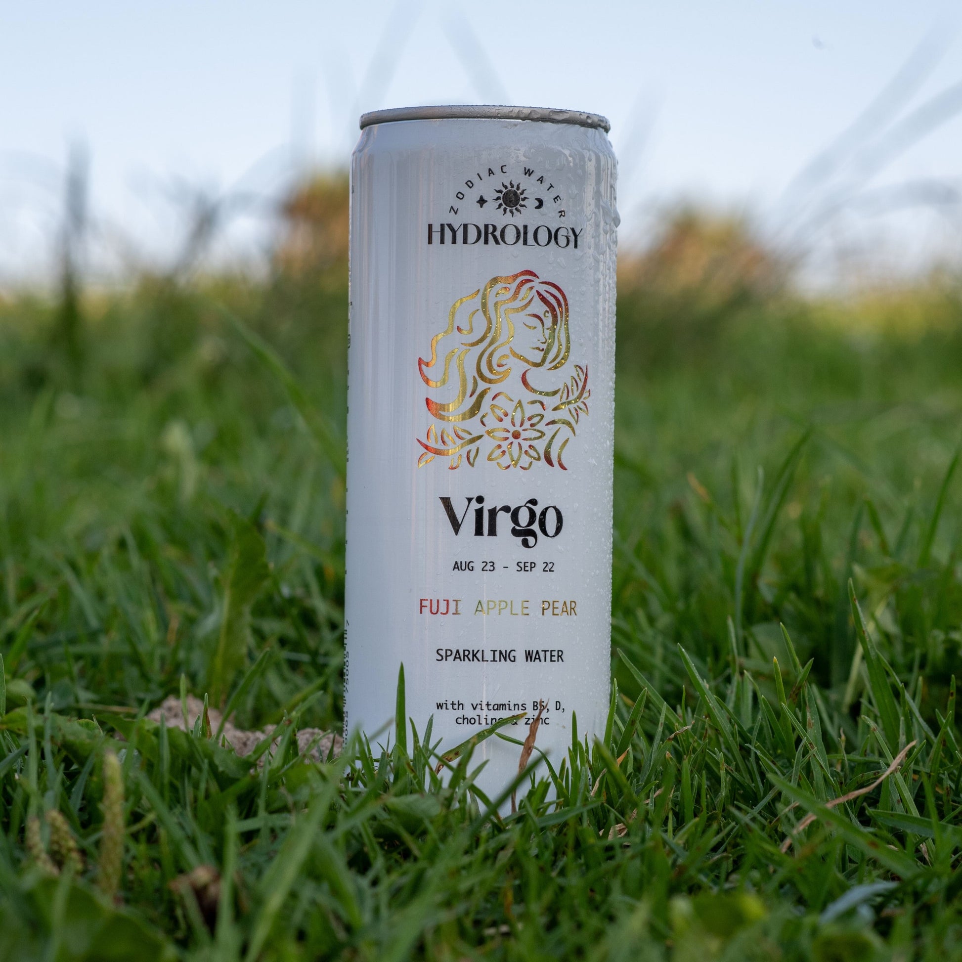 Virgo astrology themed beverage in grass